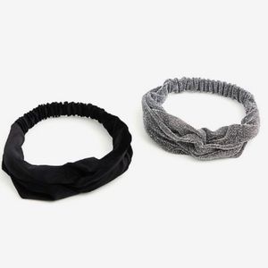 🆕 Silver Shimmer Black Soft Headband Set NWT